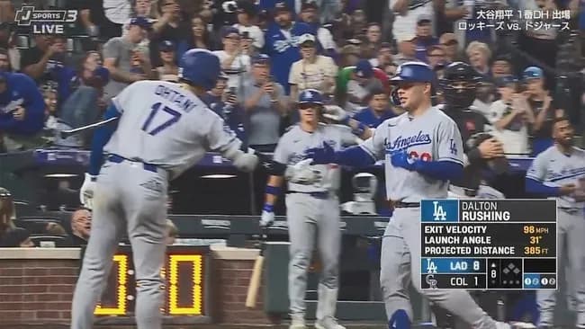 ドジャース・ラッシング、第6号ソロホームラン！！！！！！！！！！！！！！！！