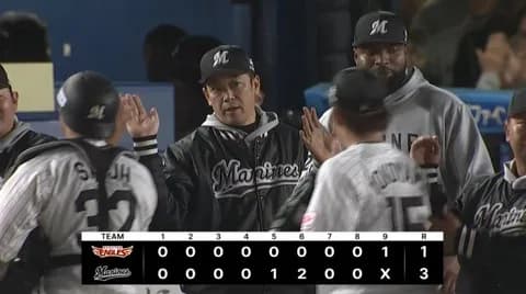 4月28日　ロッテ３－１楽天　先発ジャクソンが7回1安打無失点の快投で2勝目！寺地の一発など打線も躍動し連勝！