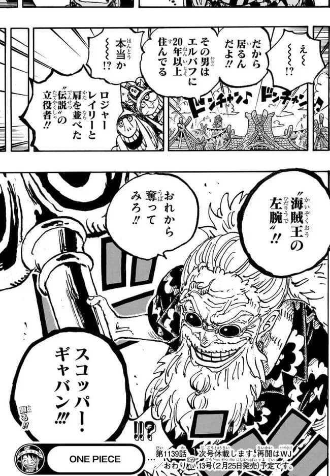【ONE PIECE】海賊王の左腕「スコッパー・ギャバン」、全く活躍せず終了