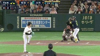 【巨人対ヤクルト8回戦】ヤクルト、６回表１アウト一三塁から北村の内野ゴロの間に三塁が生還し１点差に詰め寄る！！！！！！！！！！！！！