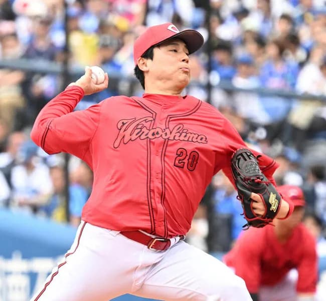 栗林良吏(広) 5先発 37.1回 3勝1敗 防御率0.96 K/BB8.50 WHIP0.54