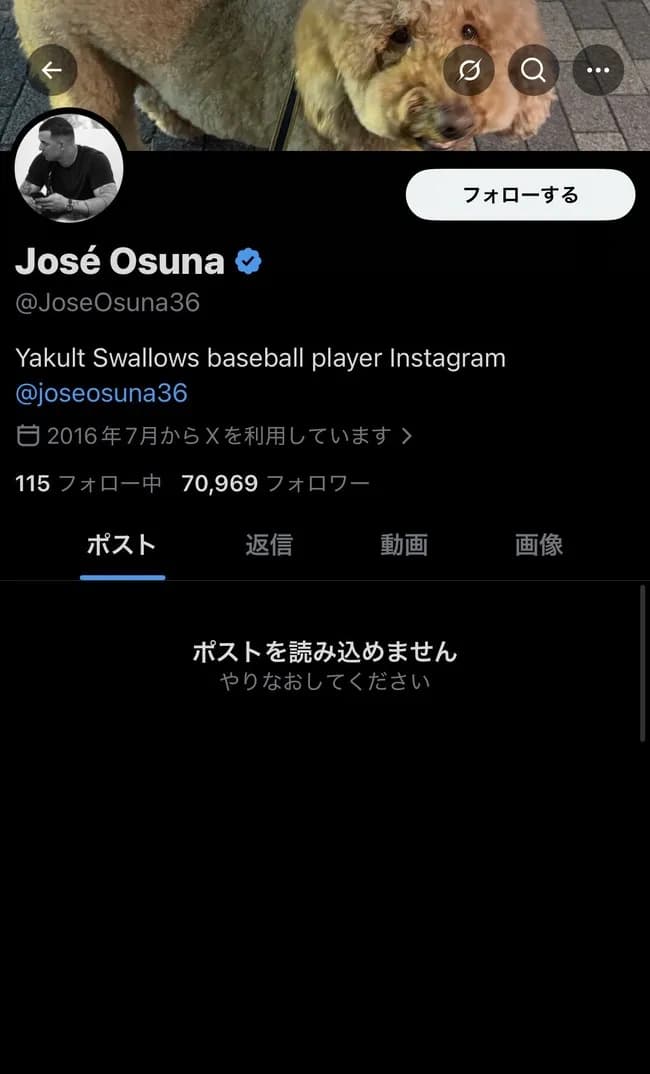 【悲報】ヤクルト・オスナ、垢消し
