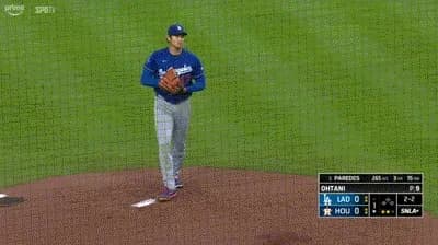 大谷翔平　初回は２Ｋで３者凡退、先頭アルテューベは渾身１６０キロで空振り三振スタート！