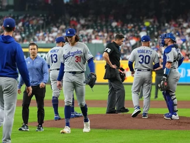 ドジャース先発グラスノーが腰痛で緊急降板　わずか19球…通算1000奪三振達成も2回投球練習中に異変