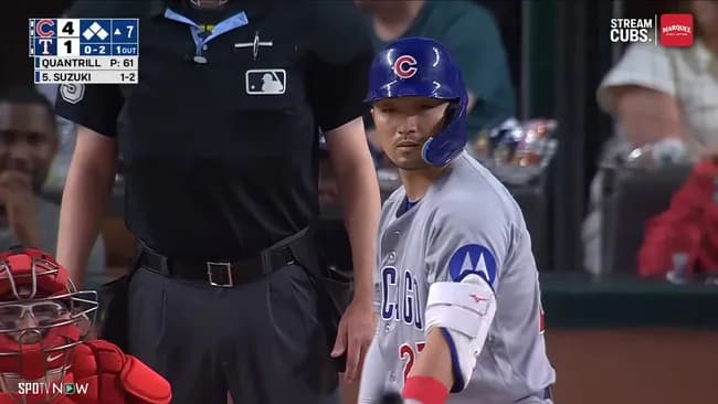 鈴木誠也 .304 7本 16打点 出塁率.414 OPS.979