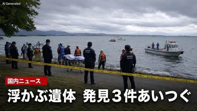 琵琶湖で遺体発見x3、またおかしな事件起きてるっぽい