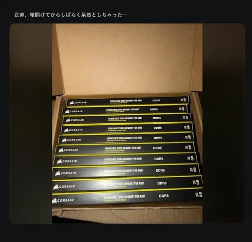 【衝撃】AmazonでDDR5メモリ32GBを5万円で注文した結果、1箱10個入りが届いてしまうｗｗｗｗｗｗｗｗｗｗ