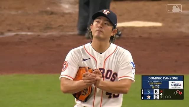 今井達也、4回6失点　四球→ホームラン　死球→死球→四球→満塁ホームラン