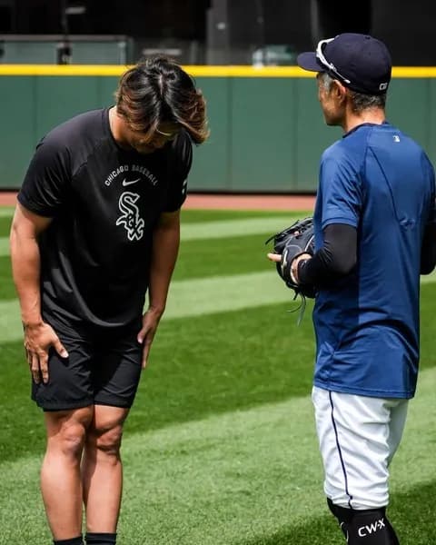 村上宗隆さんイチローと対面する