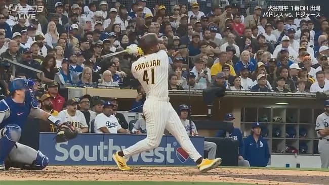 パドレス・アンドゥハー、ドジャース・シーハンから第5号勝ち越し2ランホームラン