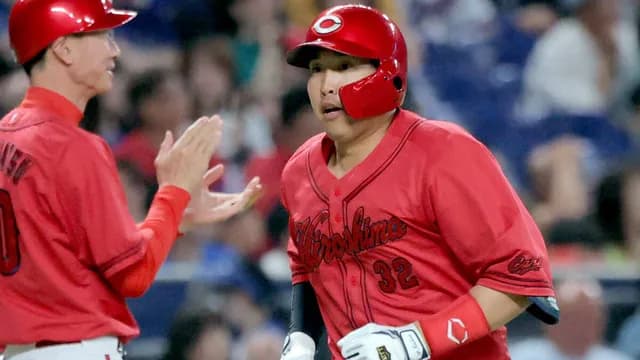 カープ石原、1号同点ホームラン！先発森下を救う2年ぶりの一発！！