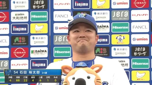 ベイスターズ 1－0 スワローズ　戸柱の犠牲フライで先制　石田裕6回無失点、リリーフ陣無失点で完封リレー！