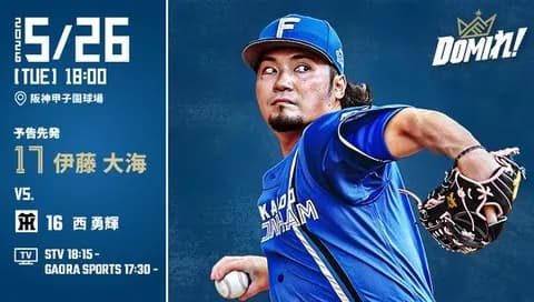 【予告先発】伊藤大海｜5月26日 阪神戦｜18:00開始