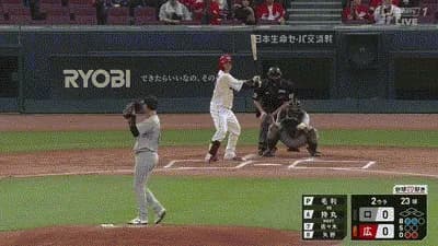 【広島対ロッテ2回戦】広島・持丸、ロッテ・毛利から第３号先制ソロホームラン！！！！！！！！！！！！！！！！