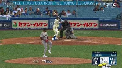 ドジャース・ラッシング、メジャー初ホームラン！ドジャースは１８点目！！！！！！！！！！
