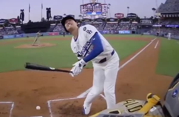 大谷翔平、死球を食らって絶叫