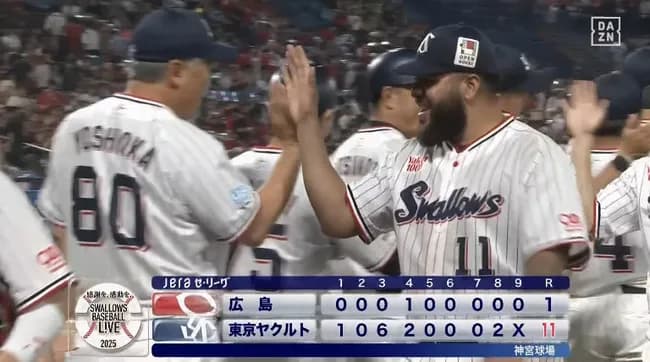 【ヤクルト対広島22回戦】ヤクルトが１１－１で広島に快勝！アビラ６回１失点＆適時打！チームトップタイ７勝目！オスナ３安打２打点！