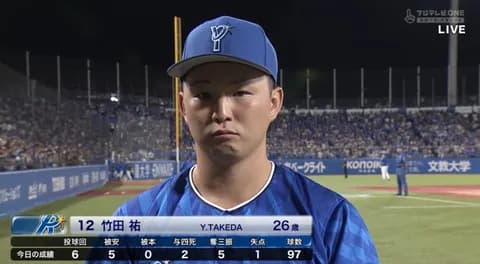 DeNA竹田祐　4試合 3勝1敗 24回1/3 被安打16 四球8 奪三振19 WHIP0.98
