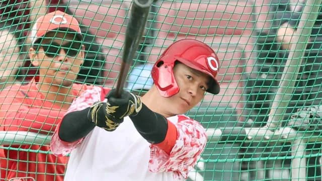 カープ大盛が中村奨成に対抗心！「奨成より数字残さないと出られない」苦手の変化球への対応力磨く