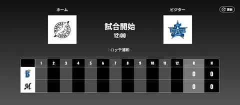二軍試合実況　8月9日12:00～ ロッテ－DeNA