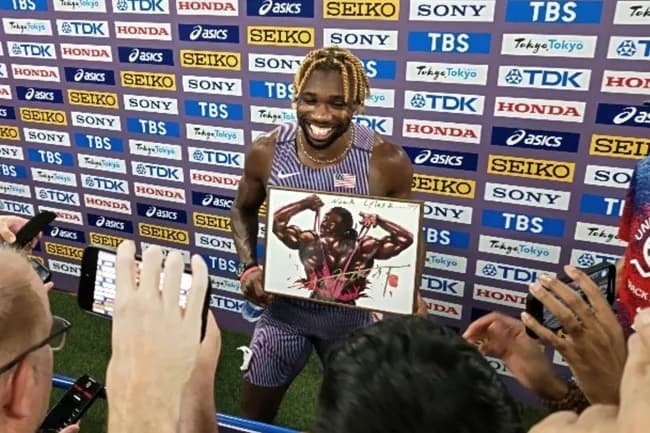 世界陸上で選手がアニメのポーズやるノリ