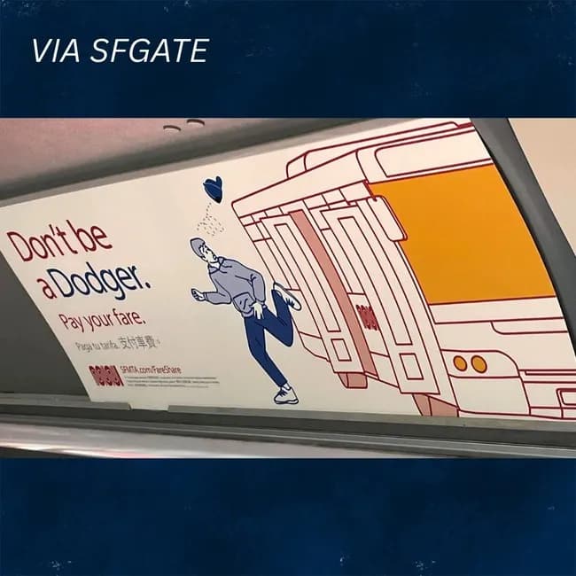 【MLB】「ドジャース＝無賃乗車犯」サンフランシスコ市が過激広告　ド軍ファンは冷静「かわいいね」