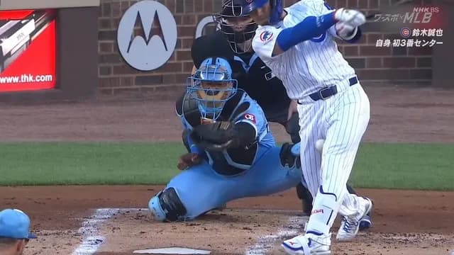 【悲報】 鈴木誠也、股間付近に自打球 → 痛みに耐えていたらピッチクロック違反で三振に