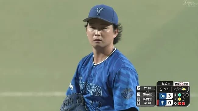 【中日対DeNA19回戦】DeNAドラ1・竹田、5回まで無失点の好投！プロ初登板初勝利の権利を獲得！