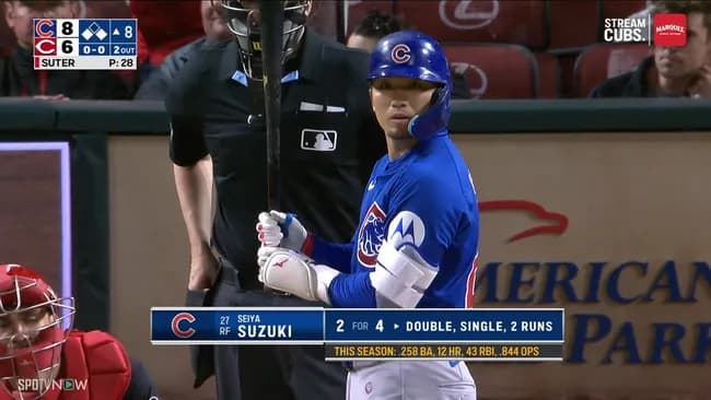 【カ】鈴木誠也 打率.262、13本塁打、46打点、OPS.866