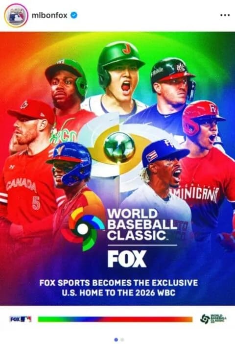 【WBC】米国放送権はＦＯＸスポーツが獲得　ＭＬＢが発表