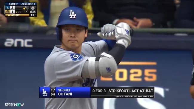 大谷翔平さん、今季PS打率.147(34-5) OPS.599