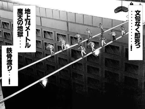 カイジの鉄骨渡りとかリアルなら誰も挑戦せんよな