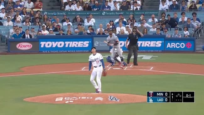 大谷翔平、バクストンに先頭打者ホームランを打たれる…