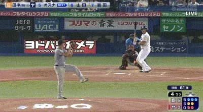 【ヤクルト対巨人19回戦】ヤクルト・オスナ、巨人・田中将大から第９号ソロホームラン！！！！！！！！！