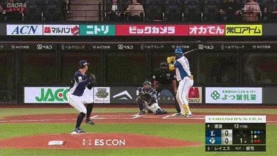 【日本ハム対西武21回戦】日本ハム・レイエス、二試合連続＆二打席連続第30号先制ソロホームラン！！！！！！！！！！！！！！！！