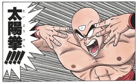 鶴仙流「太陽拳！舞空術！どどん波！気功砲！四妖拳！排球拳！」　亀仙流「か、かめはめ波…」