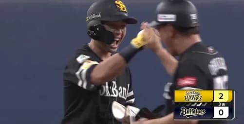 柳町達と中村晃のタイムリーで3点先制！！