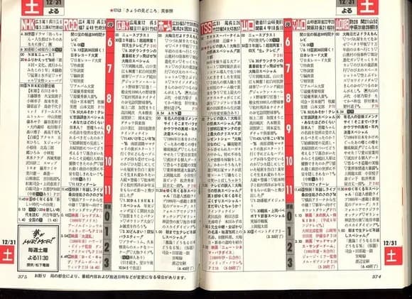 【画像】今から約30年前の大晦日のテレビ番組表ｗｗｗｗｗｗｗｗｗｗ