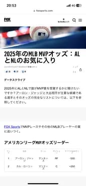 【朗報】アーロンジャッジ、MVPオッズ逆転で1位に躍り出る