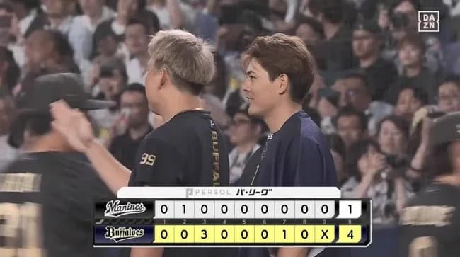【オリックス対ロッテ12回戦】オリックスが４－１でロッテに逆転勝利！７カード連続勝ち越し！九里亜蓮は７回１失点で７勝目＆パ全球団から白星！
