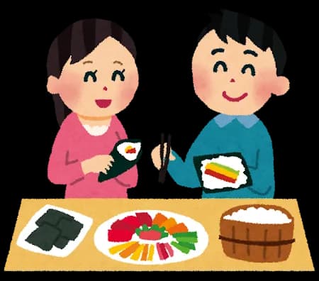 【画像】ワイ「手巻き寿司食べたいなぁ」　カッノ「おかのした！」