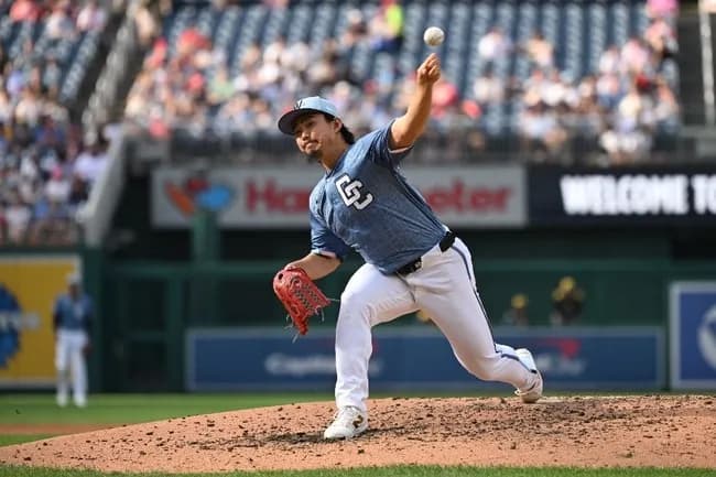 ナショナルズの中日小笠原投手、敗戦処理で3イニングを2失点でまとめる(防御率8.38)