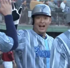 6月筒香嘉智 打率.500(8-4) 5四球 OPS1.567