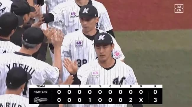 【ロッテ対日本ハム25回戦】ロッテが３－０で日本ハムに勝利！種市５回０封で９勝目！ソトが決勝犠飛！日本ハムは最終戦黒星