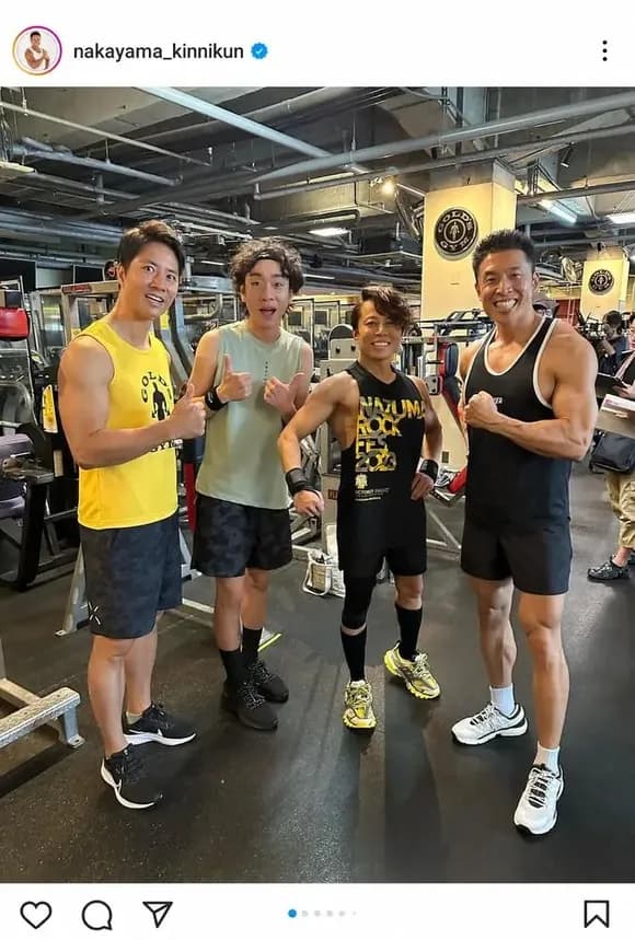 【画像】なかやまきんに君、豪華すぎる筋肉仲間たちと写真撮影