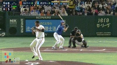 【巨人対中日25回戦】中日・ボスラー、打球が東京ドームの天井の穴に消えるツーベースヒット