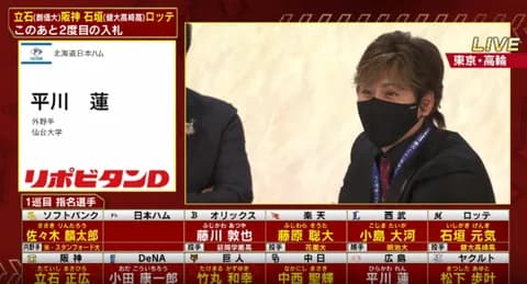 日本ハム、外れ1位入札で仙台大・平川蓮　広島と競合へ