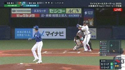 【オールスター2025第1戦】パ・リーグ　頓宮、松葉から3ランホームラン！リードを4点に広げる！！！！！！！！！！！！！！！