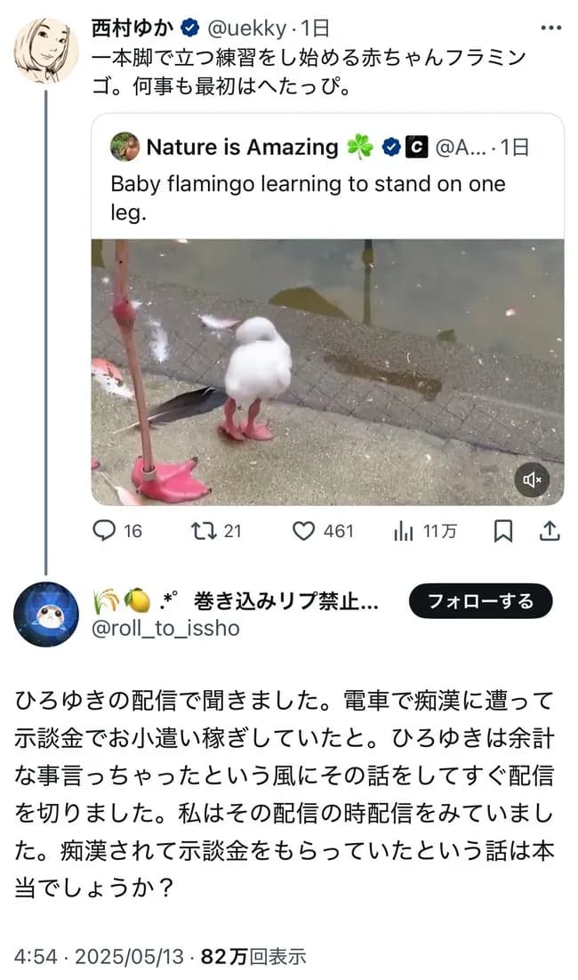 ひろゆき「妻は若い頃痴漢冤罪でお金儲けしてました」西村ゆか「そんな事してない！」