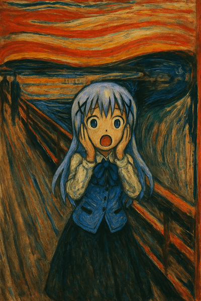 「チノちゃんをムンクの叫びにして」ChatGPT「ワカリマシタ」